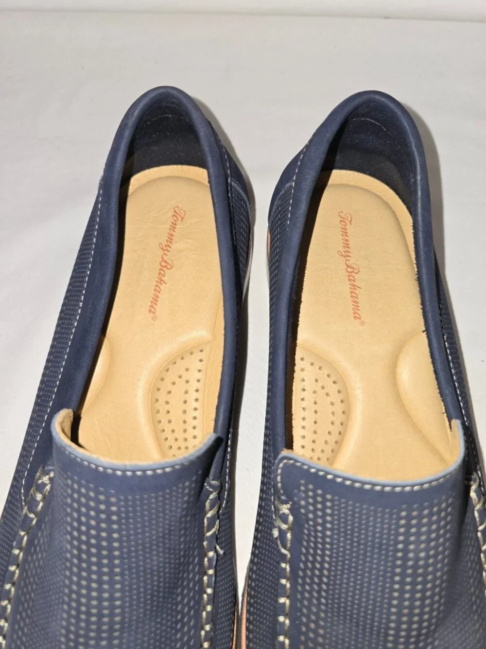 Tommy Bahama Felton Navy Blue Perforated Suede Loafers Men's Size 12 M